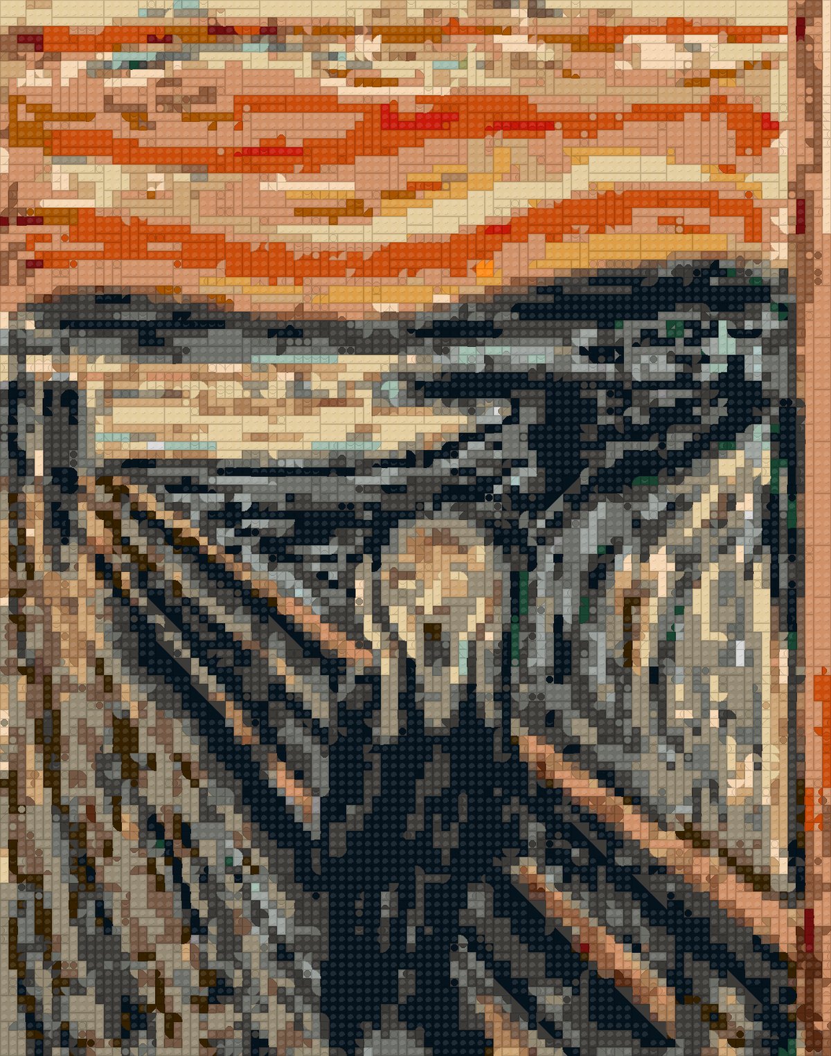 The Scream as a brick mosaic
