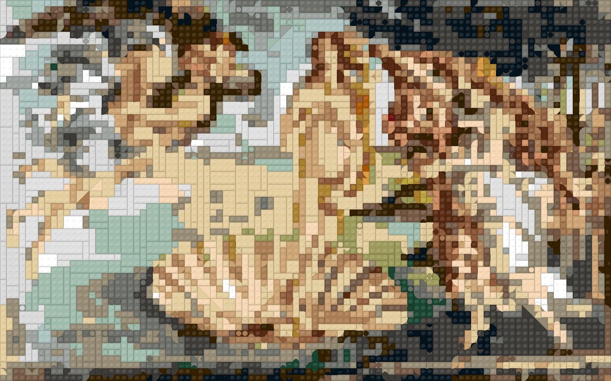 Birth Of Venus as a brick mosaic