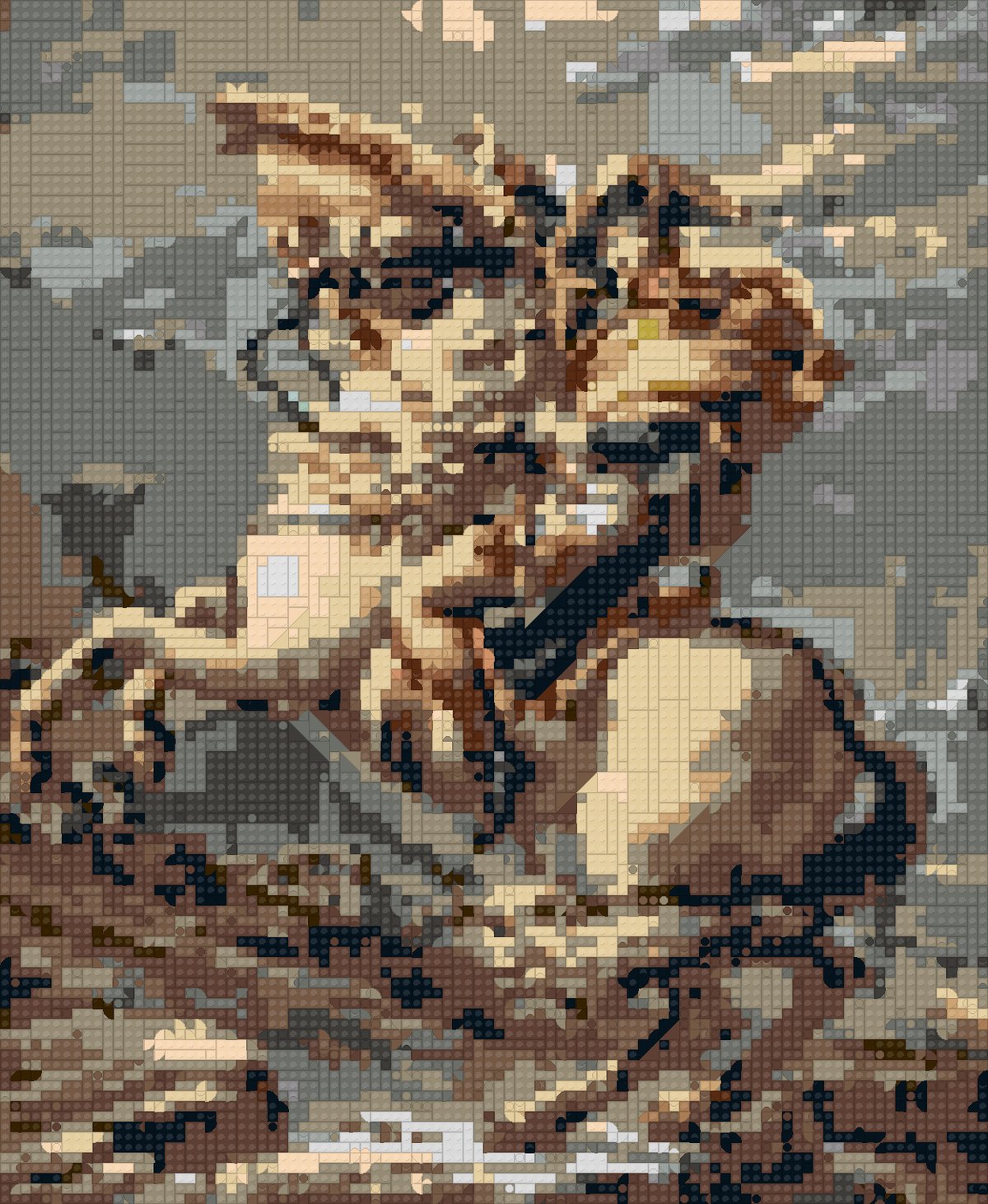 Napoleon Alps as a brick mosaic