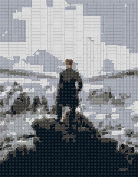 Wanderer Fog as a brick mosaic