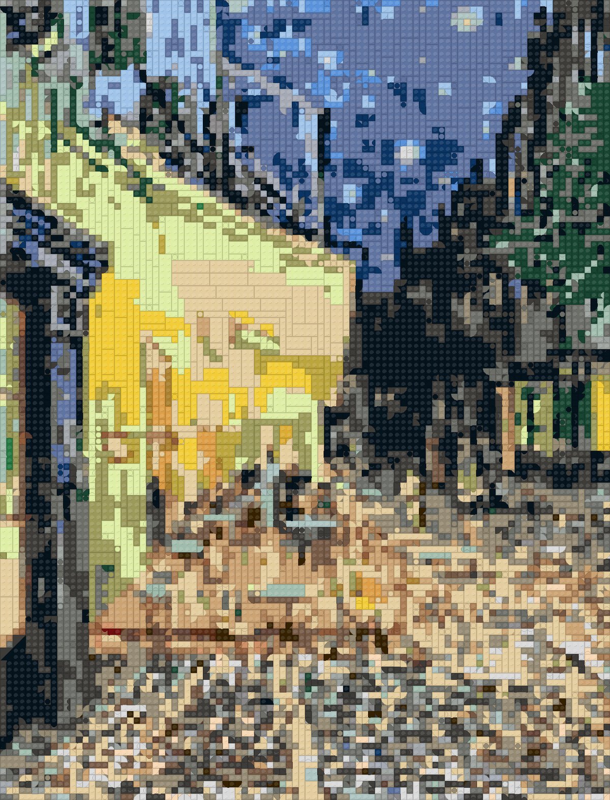 Cafe Terrace as a brick mosaic
