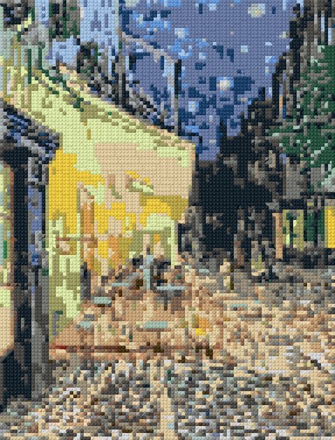 Cafe Terrace as a brick mosaic