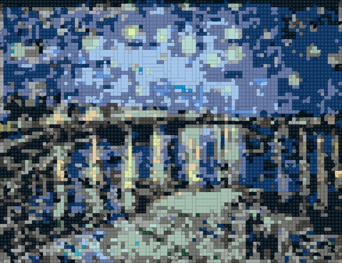 Starry Rhone as a brick mosaic