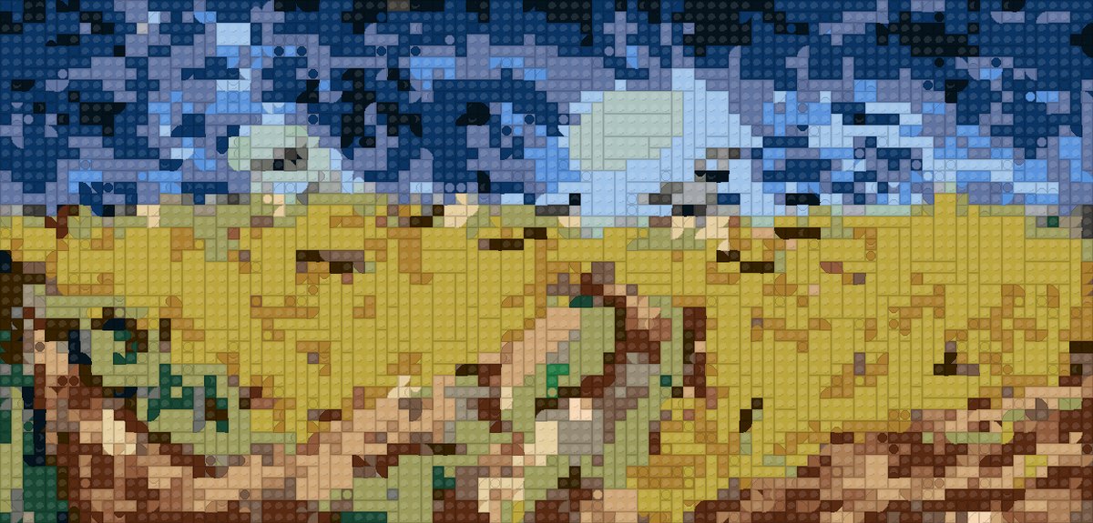 Wheatfield Crows as a brick mosaic
