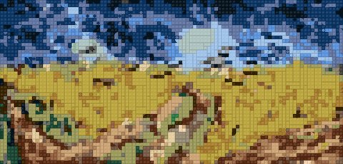 Wheatfield Crows as a brick mosaic