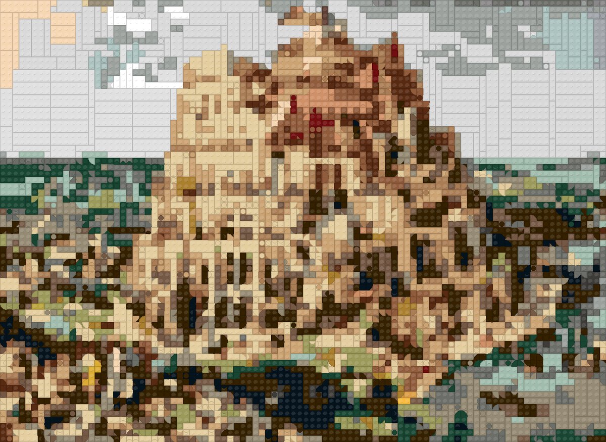 Tower Babel as a brick mosaic