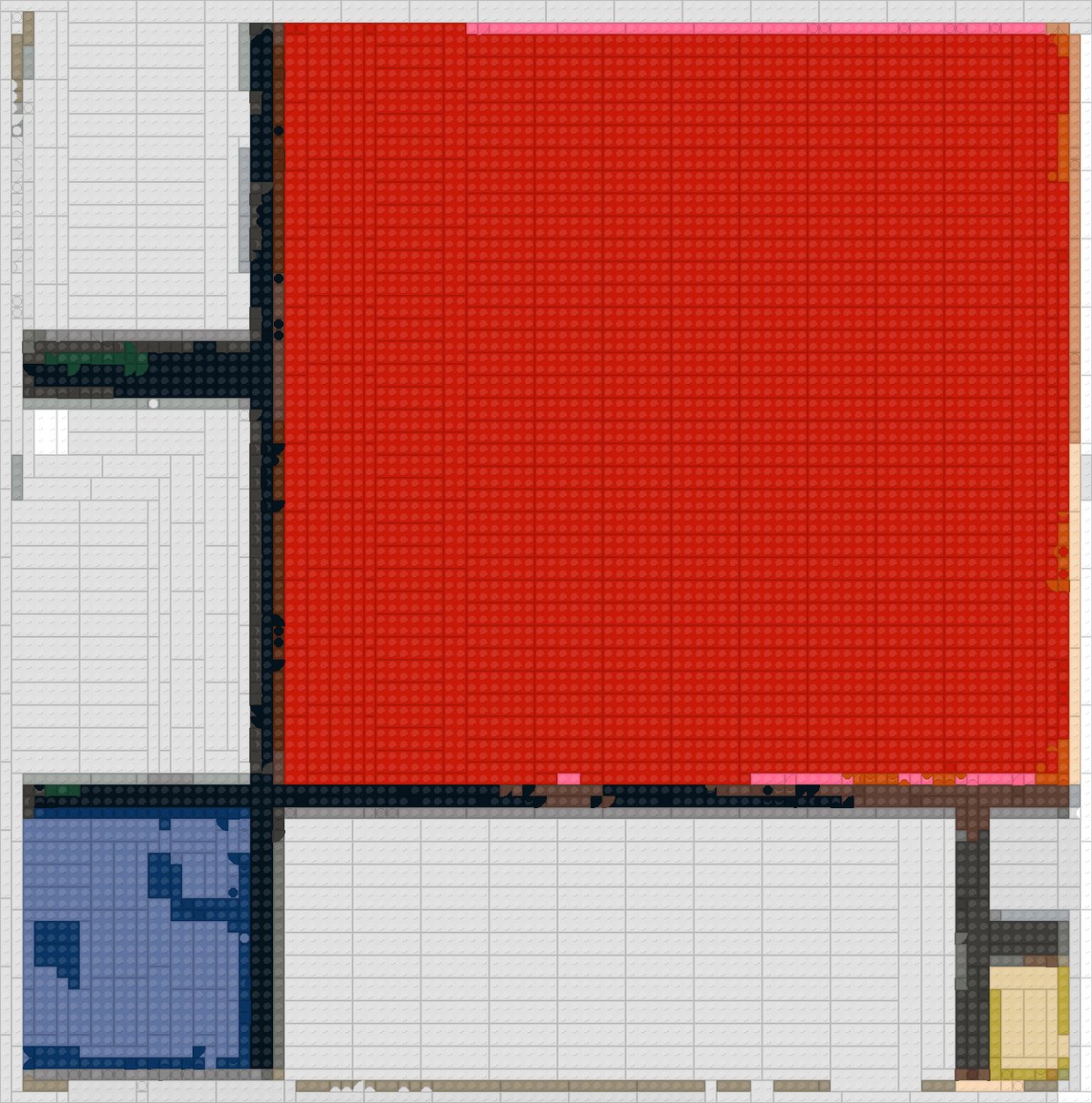 Mondrian Rby as a brick mosaic