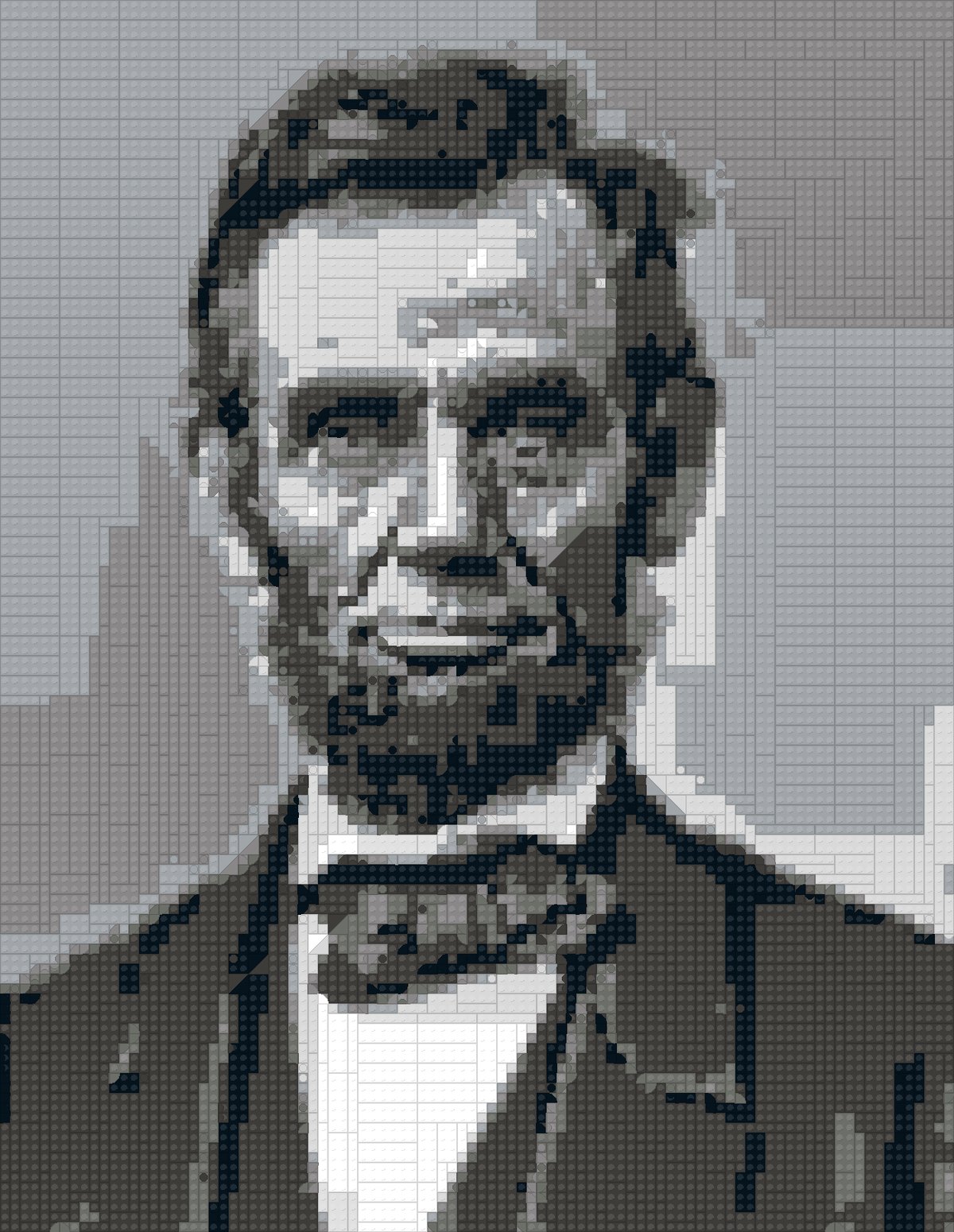Lincoln as a brick mosaic