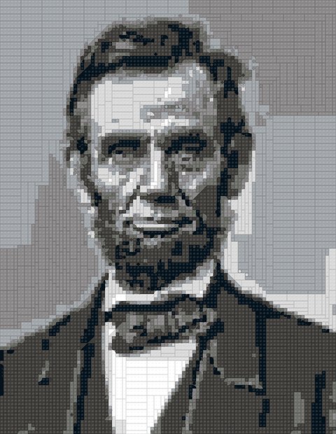 Lincoln as a brick mosaic
