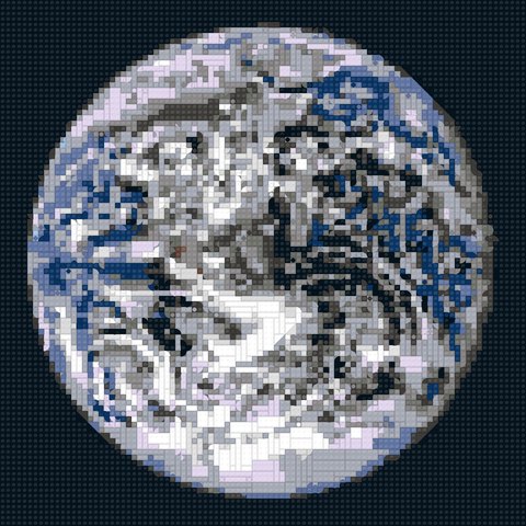 Blue Marble as a brick mosaic