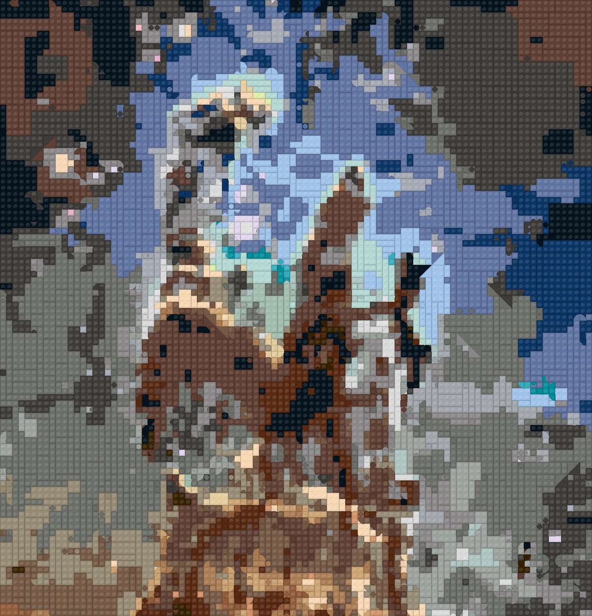 Pillars Creation as a brick mosaic