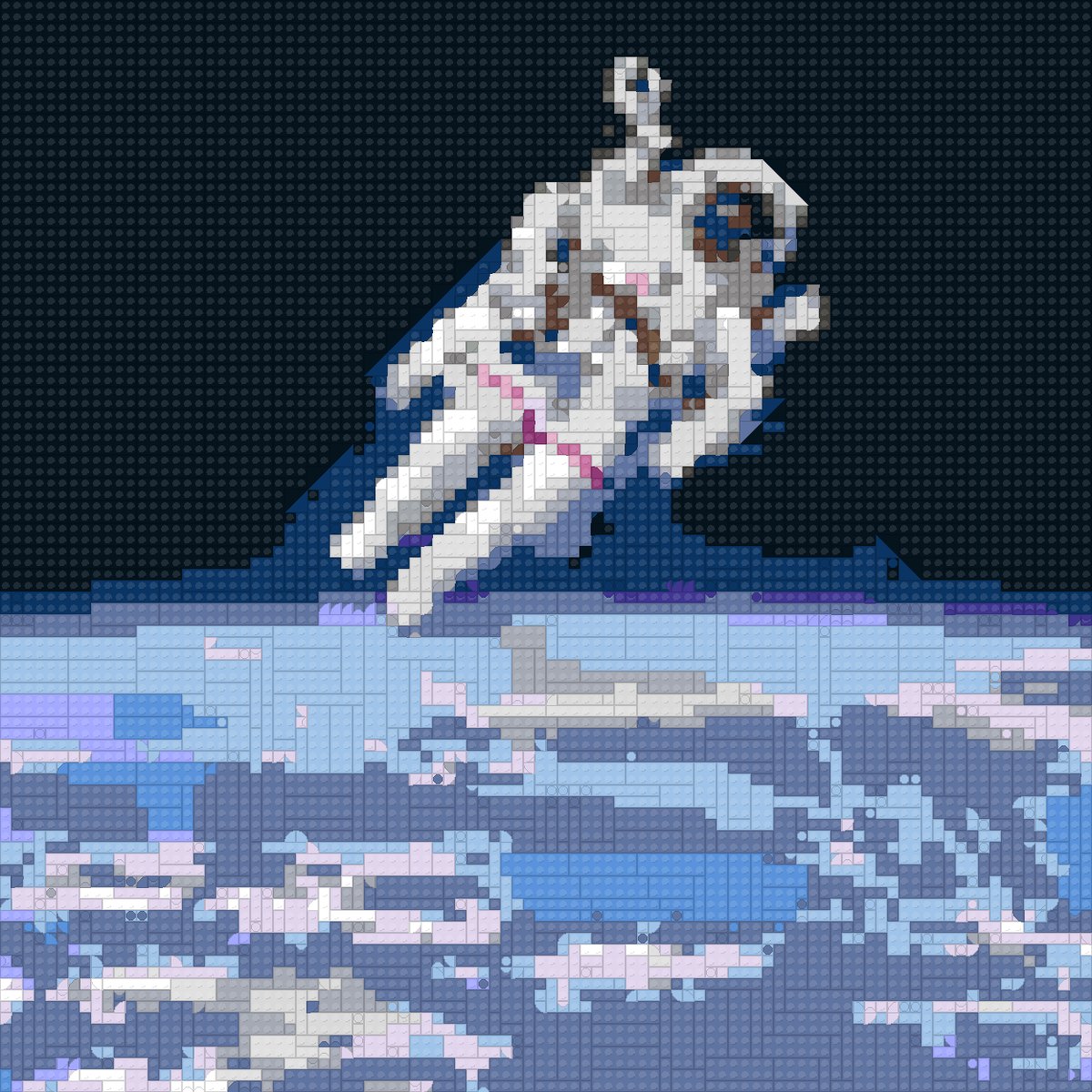 Astronaut Eva as a brick mosaic