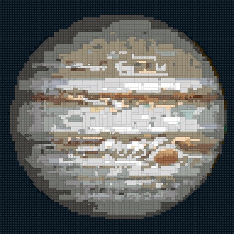Jupiter Spot as a brick mosaic