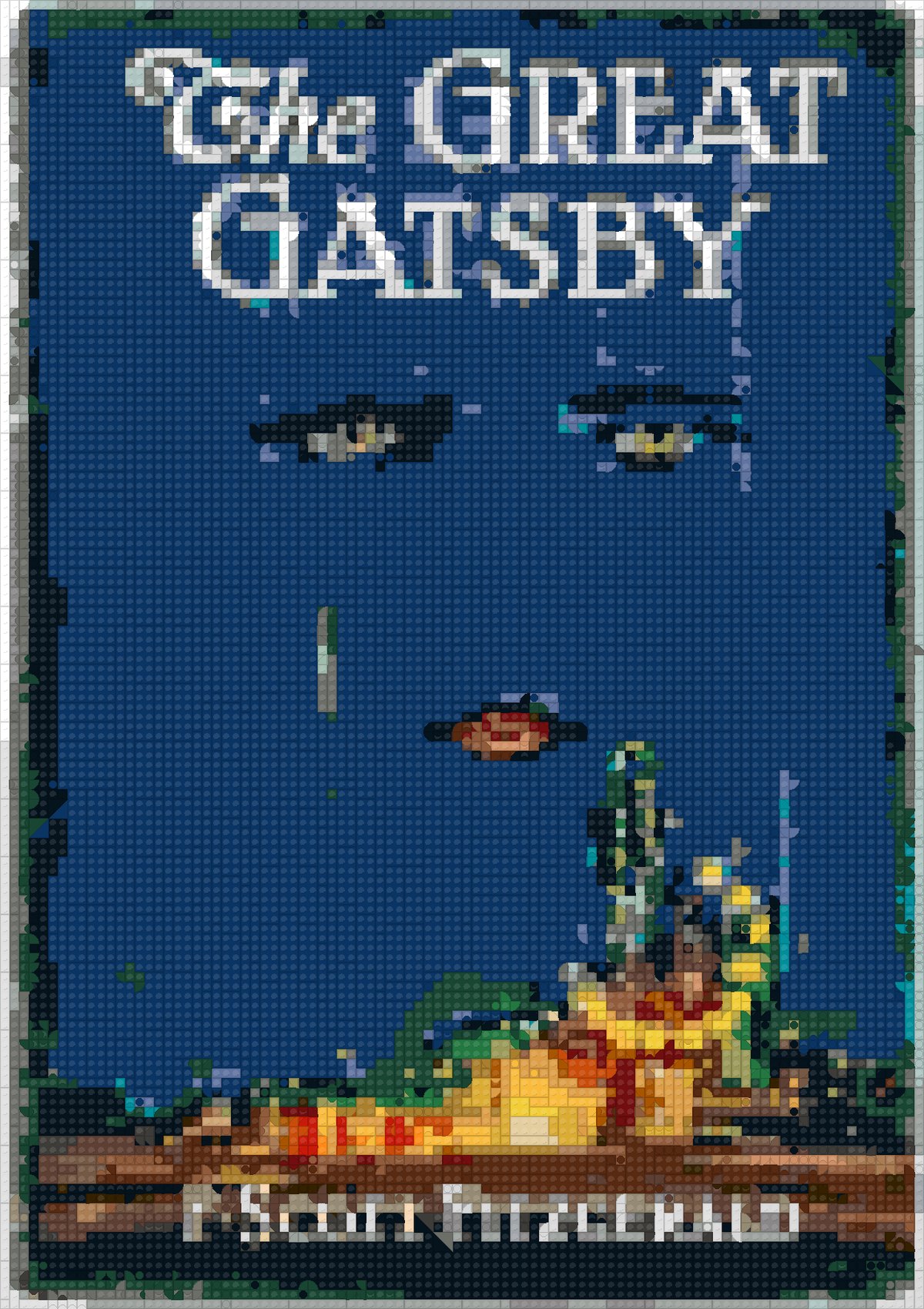 Great Gatsby Cover as a brick mosaic