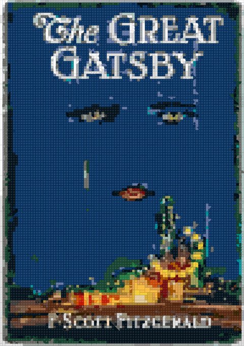 Great Gatsby Cover as a brick mosaic