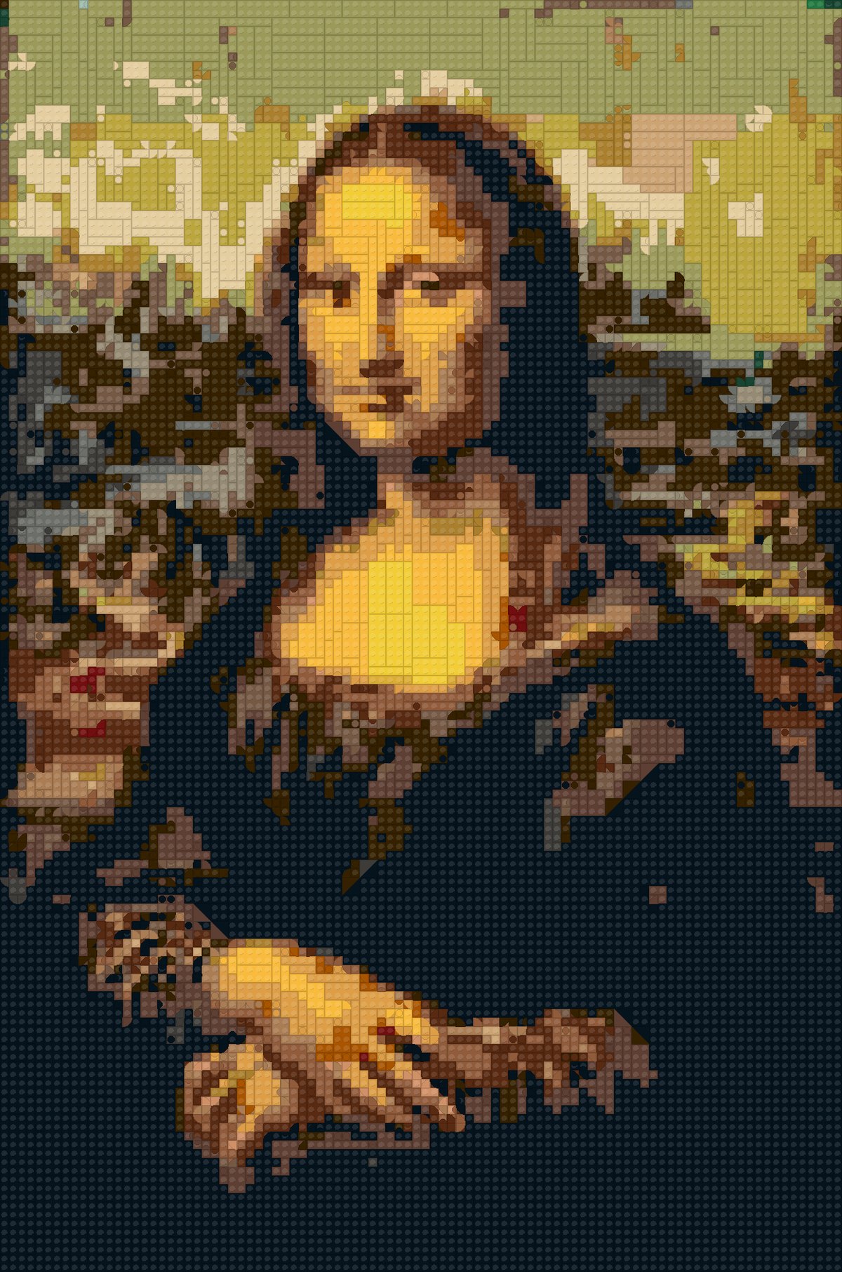 Mona Lisa as a brick mosaic