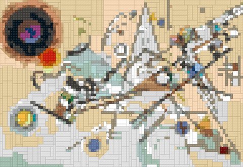 Composition Viii as a brick mosaic