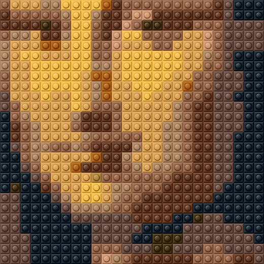 Mosaic detail before editing — eleven colours